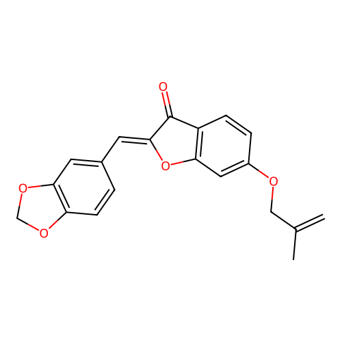 (Z)-2-(benzo[d][1,3]dioxol-5-ylmethylene)-6-((2-methylallyl)oxy)benzofuran-3(2H)-one structure
