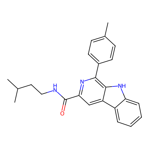 N-isopentyl-1-(p-tolyl)-9H-pyrido[3,4-b]indole-3-carboxamide structure