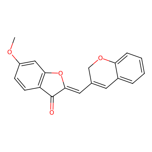 2-(2H-chromen-3-ylmethylene)-6-methoxybenzo[b]furan-3-one structure