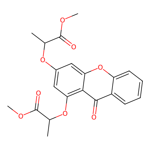 dimethyl 2,2'-((9-oxo-9H-xanthene-1,3-diyl)bis(oxy))dipropanoate structure