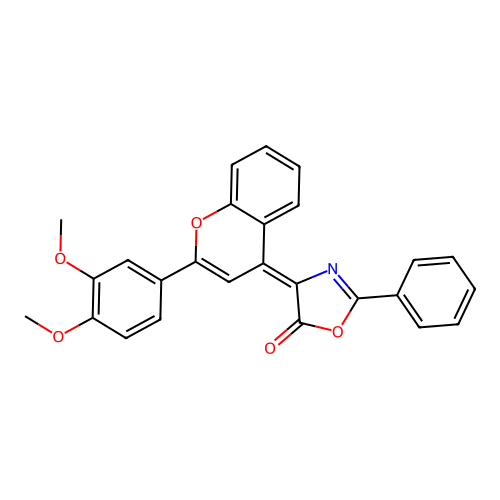 4-[2-(3,4-dimethoxyphenyl)chromen-4-ylidene]-2-phenyl-1,3-oxazol-5-one structure