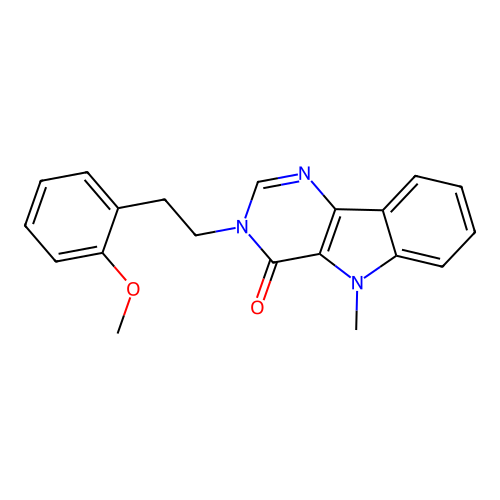 3-(2-methoxyphenethyl)-5-methyl-3H-pyrimido[5,4-b]indol-4(5H)-one structure
