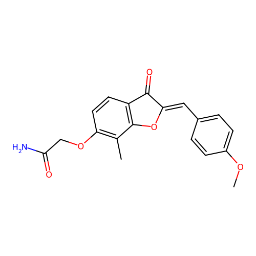 (Z)-2-((2-(4-methoxybenzylidene)-7-methyl-3-oxo-2,3-dihydrobenzofuran-6-yl)oxy)acetamide structure