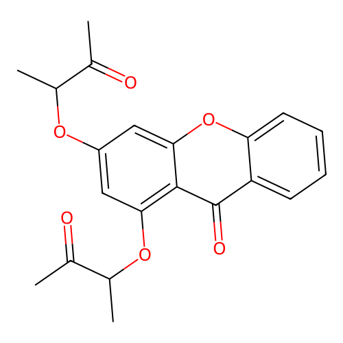3,3'-((9-oxo-9H-xanthene-1,3-diyl)bis(oxy))bis(butan-2-one) structure