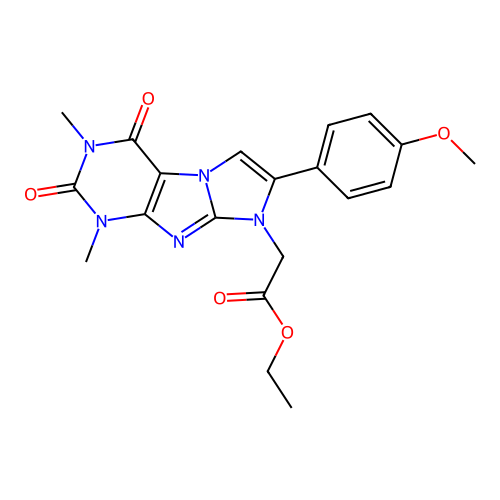 ethyl 2-(7-(4-methoxyphenyl)-1,3-dimethyl-2,4-dioxo-3,4-dihydro-1H-imidazo[2,1-f]purin-8(2H)-yl)acetate structure