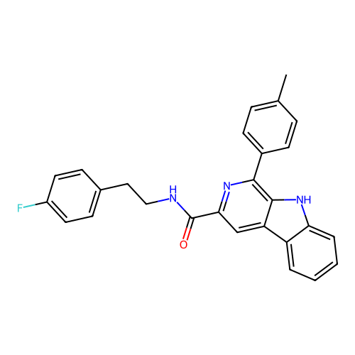 N-(4-fluorophenethyl)-1-(p-tolyl)-9H-pyrido[3,4-b]indole-3-carboxamide structure