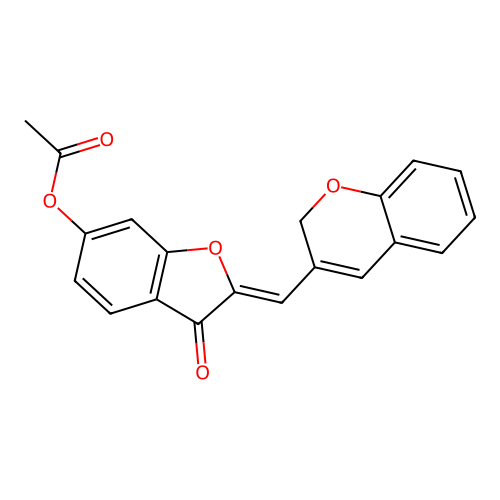 (Z)-2-((2H-chromen-3-yl)methylene)-3-oxo-2,3-dihydrobenzofuran-6-yl acetate structure