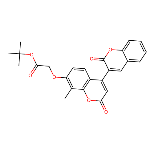 tert-butyl [(8'-methyl-2,2'-dioxo-2H,2'H-3,4'-bichromen-7'-yl)oxy]acetate structure