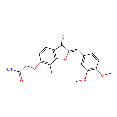 (Z)-2-((2-(3,4-dimethoxybenzylidene)-7-methyl-3-oxo-2,3-dihydrobenzofuran-6-yl)oxy)acetamide structure