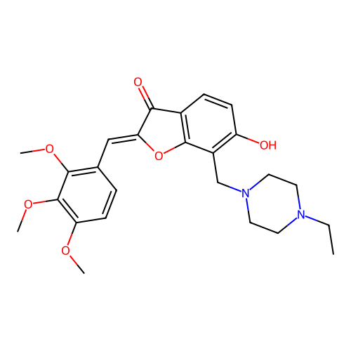 (Z)-7-((4-ethylpiperazin-1-yl)methyl)-6-hydroxy-2-(2,3,4-trimethoxybenzylidene)benzofuran-3(2H)-one structure