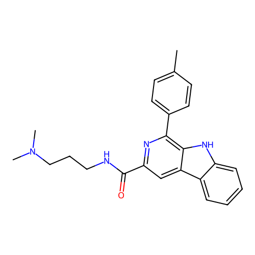 N-[3-(dimethylamino)propyl]-1-(4-methylphenyl)-9H-beta-carboline-3-carboxamide structure