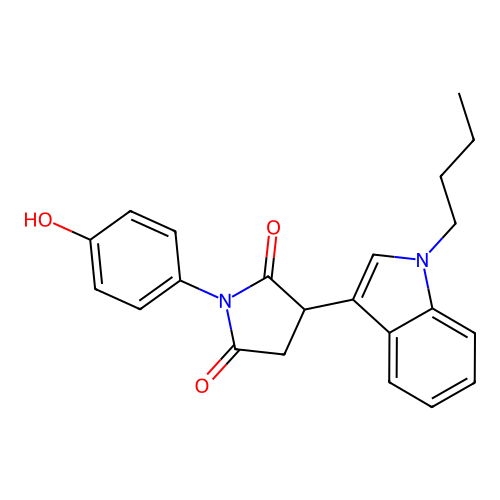 3-(1-butyl-1H-indol-3-yl)-1-(4-hydroxyphenyl)pyrrolidine-2,5-dione structure