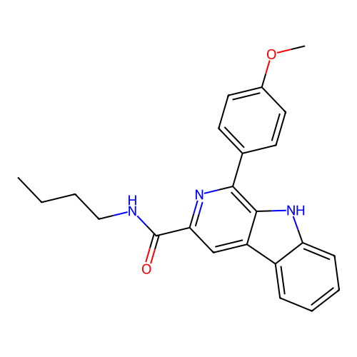 N-butyl-1-(4-methoxyphenyl)-9H-pyrido[3,4-b]indole-3-carboxamide structure