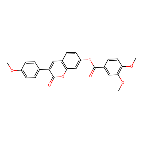 3-(4-methoxyphenyl)-2-oxo-2H-chromen-7-yl 3,4-dimethoxybenzoate structure