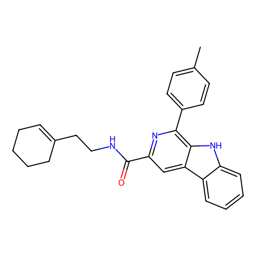 N-(2-(cyclohex-1-en-1-yl)ethyl)-1-(p-tolyl)-9H-pyrido[3,4-b]indole-3-carboxamide structure