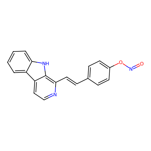 4-[(E)-2-(9H-beta-carbolin-1-yl)ethenyl]phenyl nitrite structure