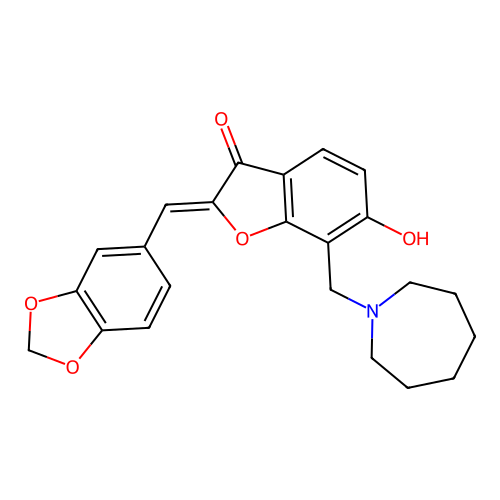 (Z)-7-(azepan-1-ylmethyl)-2-(benzo[d][1,3]dioxol-5-ylmethylene)-6-hydroxybenzofuran-3(2H)-one structure