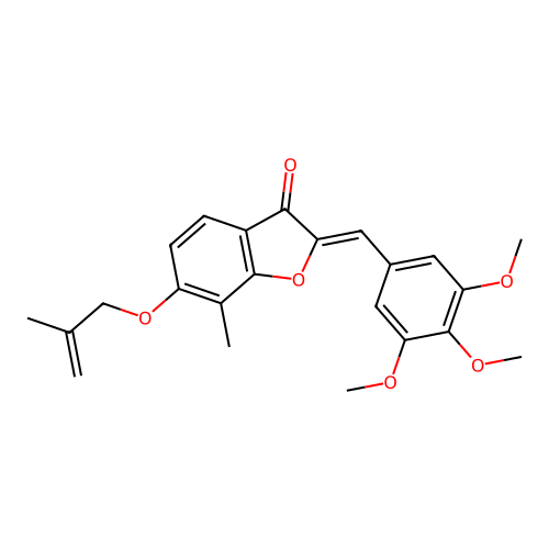 (Z)-7-methyl-6-((2-methylallyl)oxy)-2-(3,4,5-trimethoxybenzylidene)benzofuran-3(2H)-one structure
