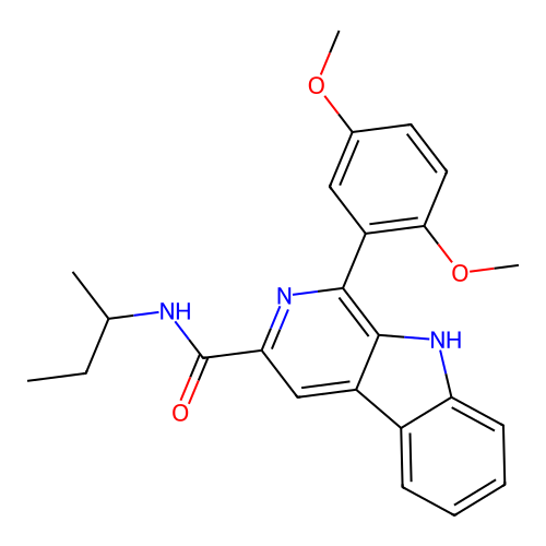 N-(butan-2-yl)-1-(2,5-dimethoxyphenyl)-9H-beta-carboline-3-carboxamide structure