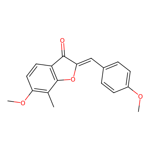 (Z)-6-methoxy-2-(4-methoxybenzylidene)-7-methylbenzofuran-3(2H)-one structure