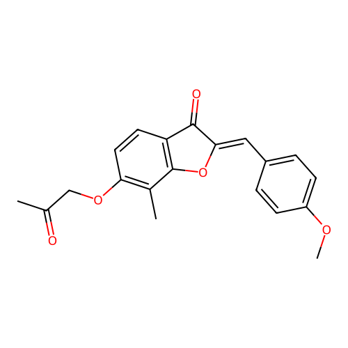 (Z)-2-(4-methoxybenzylidene)-7-methyl-6-(2-oxopropoxy)benzofuran-3(2H)-one structure