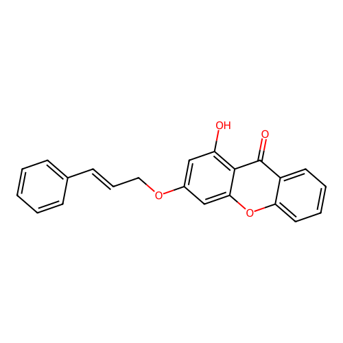 1-hydroxy-3-{[(2E)-3-phenylprop-2-en-1-yl]oxy}-9H-xanthen-9-one structure