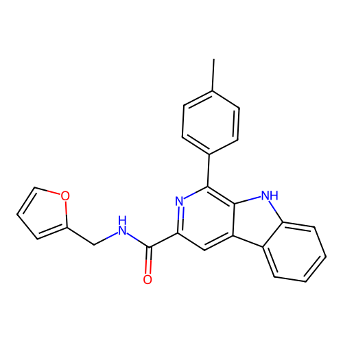 N-(furan-2-ylmethyl)-1-(4-methylphenyl)-9H-beta-carboline-3-carboxamide structure