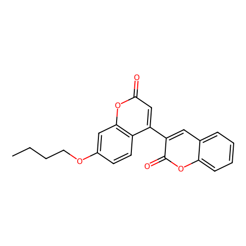 7'-butoxy-2H,2'H-[3,4'-bichromene]-2,2'-dione structure