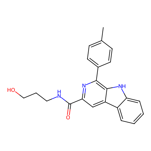 N-(3-hydroxypropyl)-1-(4-methylphenyl)-9H-beta-carboline-3-carboxamide structure