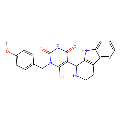 6-hydroxy-3-(4-methoxybenzyl)-5-(2,3,4,9-tetrahydro-1H-pyrido[3,4-b]indol-1-yl)pyrimidine-2,4(1H,3H)-dione structure