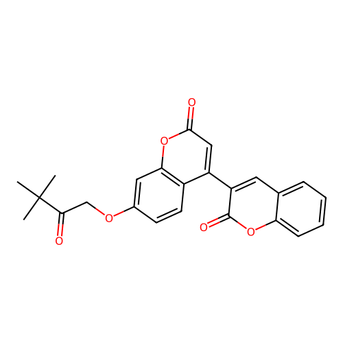 7-(3,3-dimethyl-2-oxobutoxy)-4-(2-oxo-2H-chromen-3-yl)-2H-chromen-2-one structure