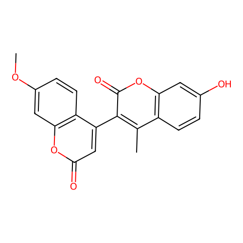 7-hydroxy-7'-methoxy-4-methyl-2H,2'H-[3,4'-bichromene]-2,2'-dione structure