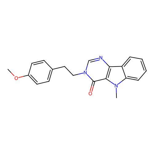 3-(4-methoxyphenethyl)-5-methyl-3H-pyrimido[5,4-b]indol-4(5H)-one structure