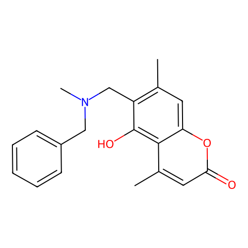 6-{[benzyl(methyl)amino]methyl}-5-hydroxy-4,7-dimethyl-2H-chromen-2-one structure