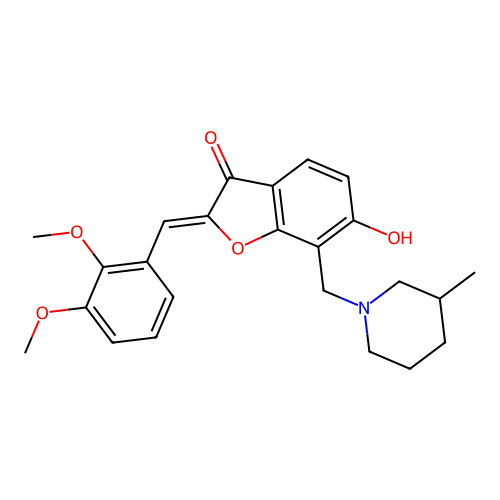 (Z)-2-(2,3-dimethoxybenzylidene)-6-hydroxy-7-((3-methylpiperidin-1-yl)methyl)benzofuran-3(2H)-one structure