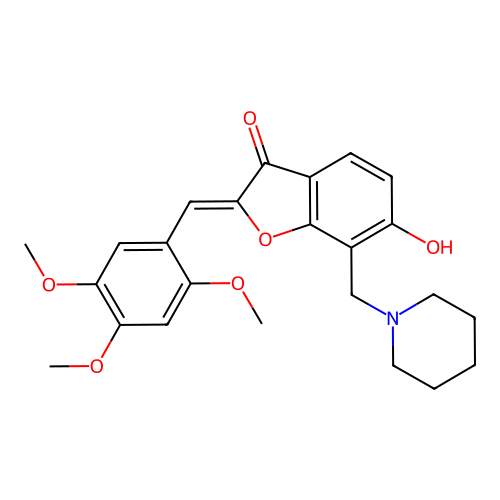 (Z)-6-hydroxy-7-(piperidin-1-ylmethyl)-2-(2,4,5-trimethoxybenzylidene)benzofuran-3(2H)-one structure