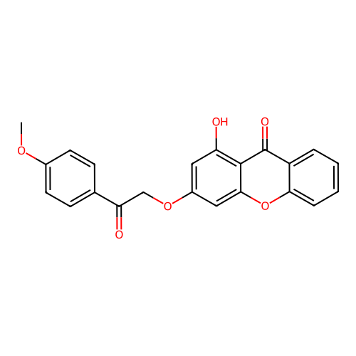 1-hydroxy-3-[2-(4-methoxyphenyl)-2-oxoethoxy]-9H-xanthen-9-one structure