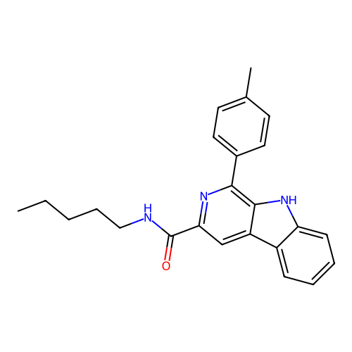 1-(4-methylphenyl)-N-pentyl-9H-beta-carboline-3-carboxamide structure