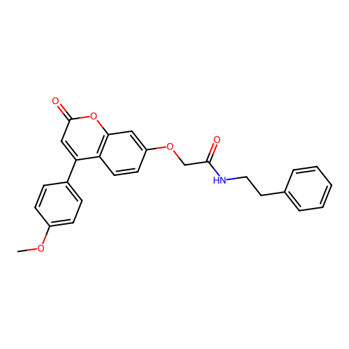2-((4-(4-methoxyphenyl)-2-oxo-2H-chromen-7-yl)oxy)-N-phenethylacetamide structure