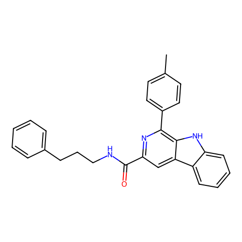 1-(4-methylphenyl)-N-(3-phenylpropyl)-9H-beta-carboline-3-carboxamide structure