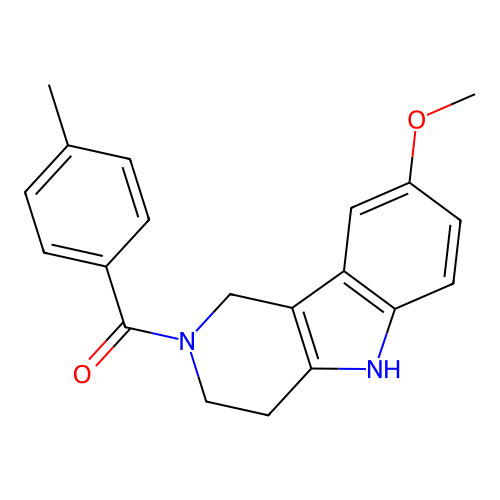 (8-methoxy-3,4-dihydro-1H-pyrido[4,3-b]indol-2(5H)-yl)(p-tolyl)methanone structure