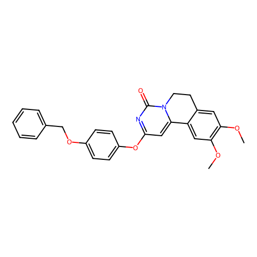 2-(4-(benzyloxy)phenoxy)-9,10-dimethoxy-6,7-dihydro-4H-pyrimido[6,1-a]isoquinolin-4-one structure