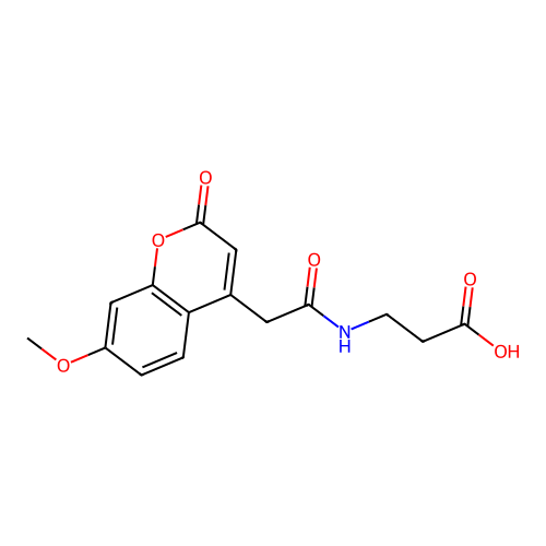 3-(2-(7-methoxy-2-oxo-2H-chromen-4-yl)acetamido)propanoic acid structure