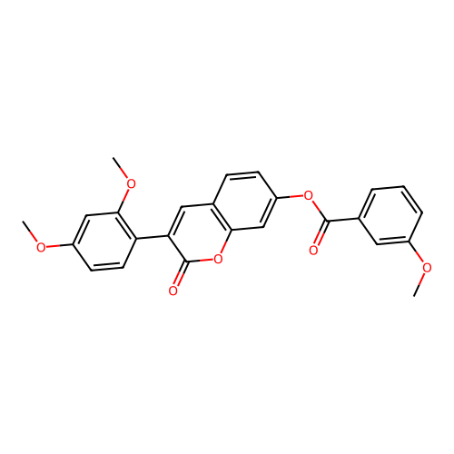 3-(2,4-dimethoxyphenyl)-2-oxo-2H-chromen-7-yl 3-methoxybenzoate structure