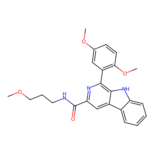 1-(2,5-dimethoxyphenyl)-N-(3-methoxypropyl)-9H-pyrido[3,4-b]indole-3-carboxamide structure