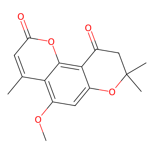 5-Methoxy-4,8,8-trimethyl-8,9-dihydropyrano[2,3-f]chromene-2,10-dione structure