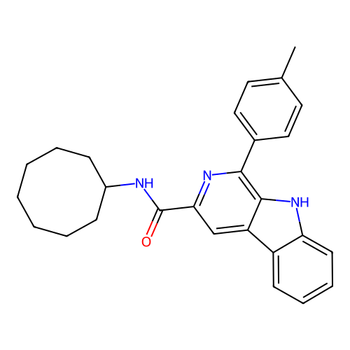 N-cyclooctyl-1-(4-methylphenyl)-9H-beta-carboline-3-carboxamide structure
