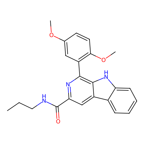 1-(2,5-dimethoxyphenyl)-N-propyl-9H-pyrido[3,4-b]indole-3-carboxamide structure