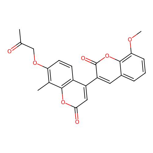 8-methoxy-8'-methyl-7'-(2-oxopropoxy)-2H,2'H-[3,4'-bichromene]-2,2'-dione structure
