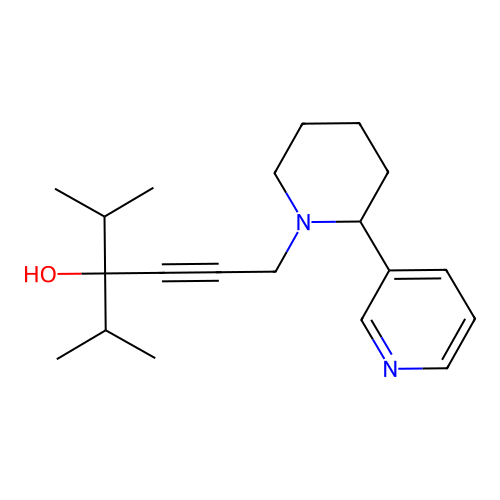 3-Isopropyl-2-methyl-6-(2-(pyridin-3-yl)piperidin-1-yl)hex-4-yn-3-ol structure